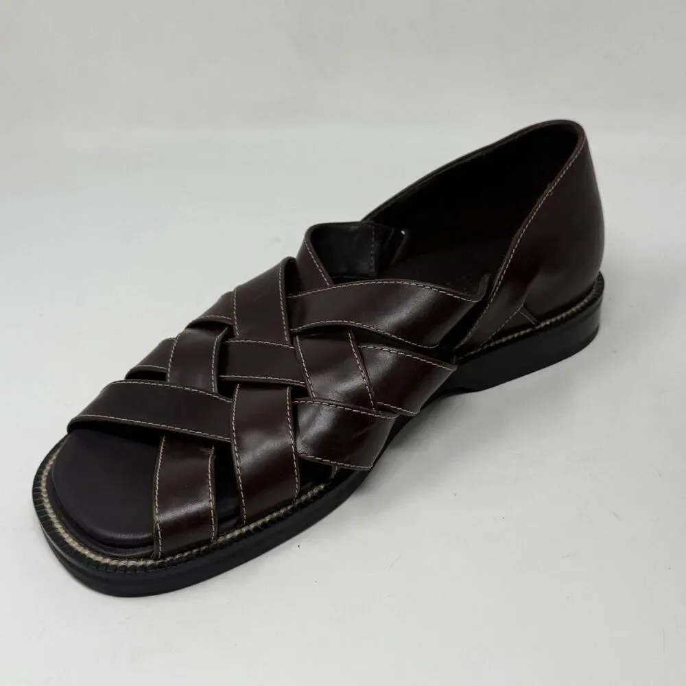 Cole Haan Country Fisherman Sandals Shoe Mens 8 M Brown Leather Open Toe Vintage